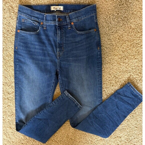 Madewell  9” Mid-Rise Skinny Jeans Women's Size 29 Medium Wash 27" Inseam AF683 - Picture 3 of 14